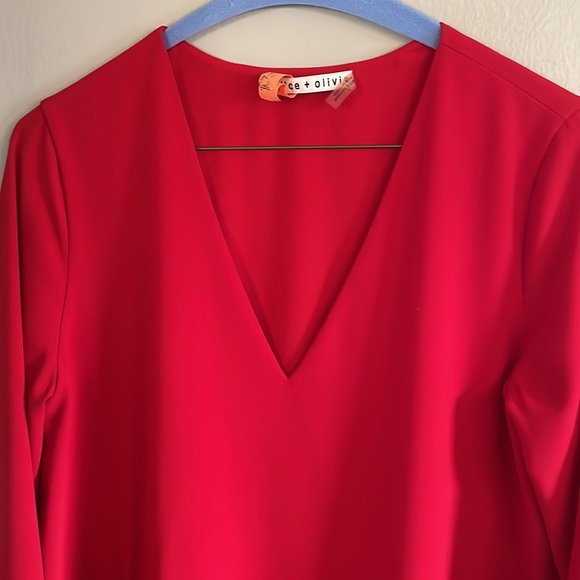 ALICE & OLIVIA perfect red dress like new - Picture 5 of 9